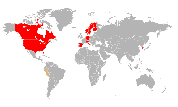 Global distribution map
